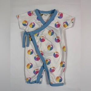 MONICA ANDY Baby Romper 3-6M Cotton Beach Ball Print Modern Minimal